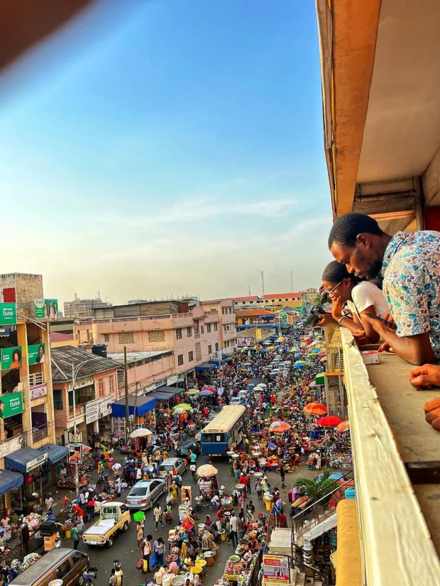 Balcony view of the Makola Market