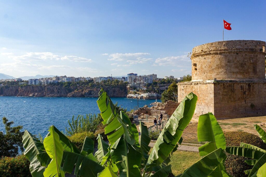 Antalya. View of the sea and Hıdırlık Tower