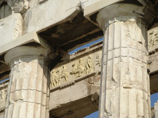 Athens, Greece, Parthenon Frieze Frieze of the Parthenon in situ-2