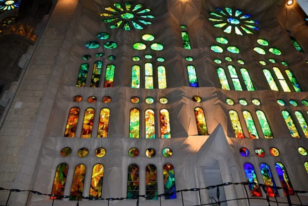 Barcelona, Spain, Sagrada Familia Stained Glass Sagrada Familia, stained glass windows (5) (31150758322)
