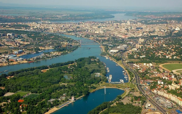 Belgrade, Serbia, Ada Ciganlija Belgrade iz balona