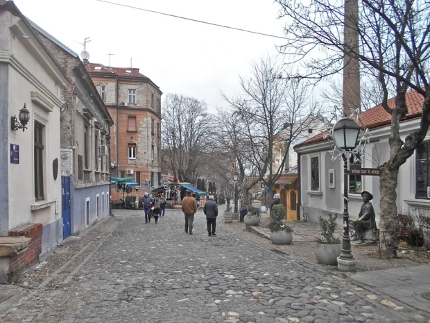 Belgrade, Serbia, Skadarlija Skadarlija in winter 02