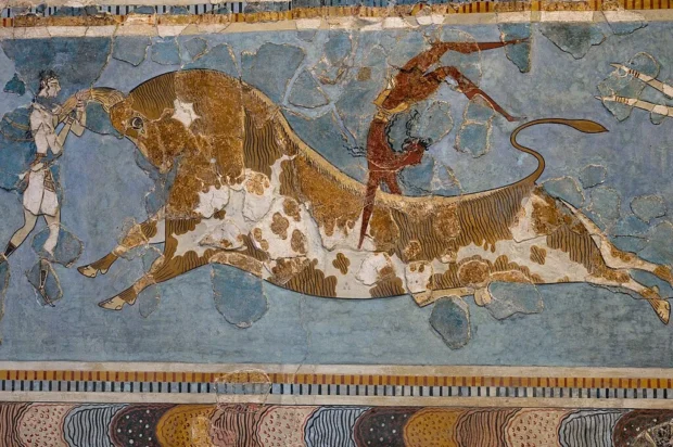 Bull leaping fresco, Knossos, 1600-1450 BC, AMH, 258362