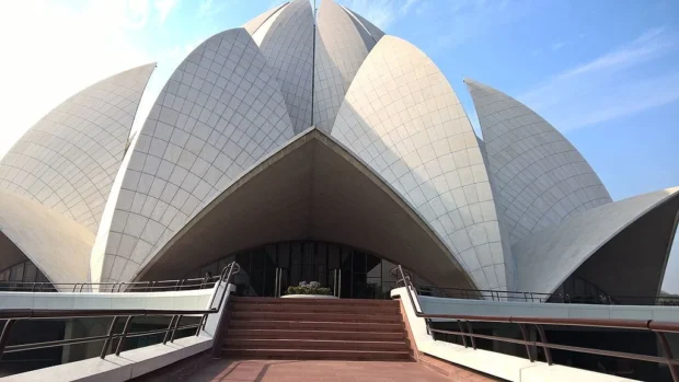 Delhi, India, Lotus Temple Entrance Lotus Temple 09