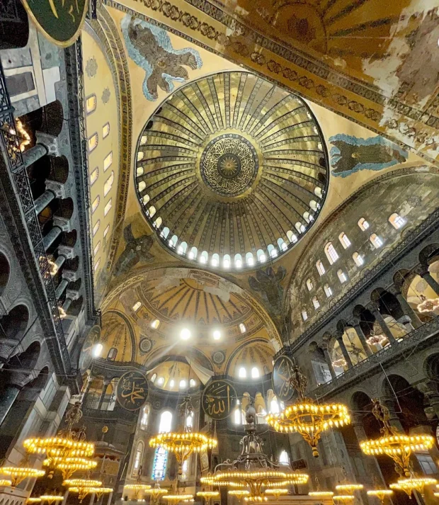 Istanbul, Turkey, Hagia Sophia Dome Dome Interior Hagia Sophia, Ayasofya Camii (52366344113)