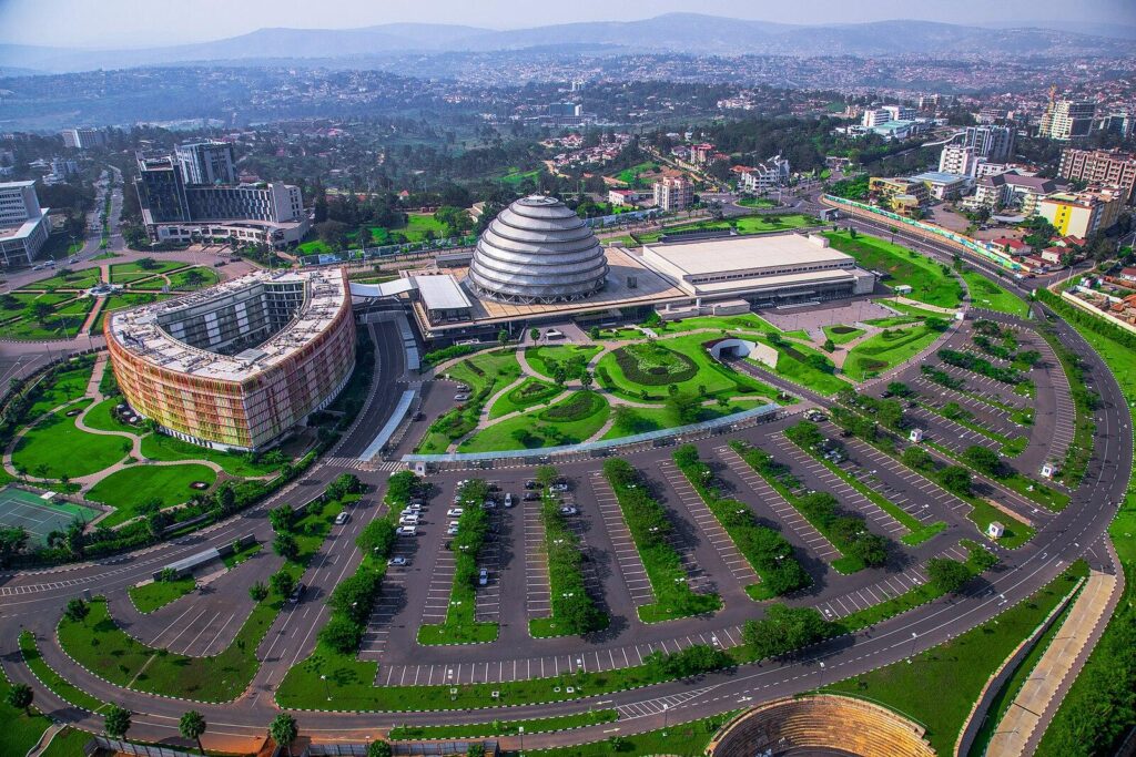 An aerial of Kigali Convention Center on June 19, 2019. Photo by Emmanuel Kwizera