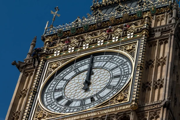 Cleaning the Clock Face, "Big Ben", Elizabeth Tower, Palace of Westminster - geograph.org.uk - 4128192