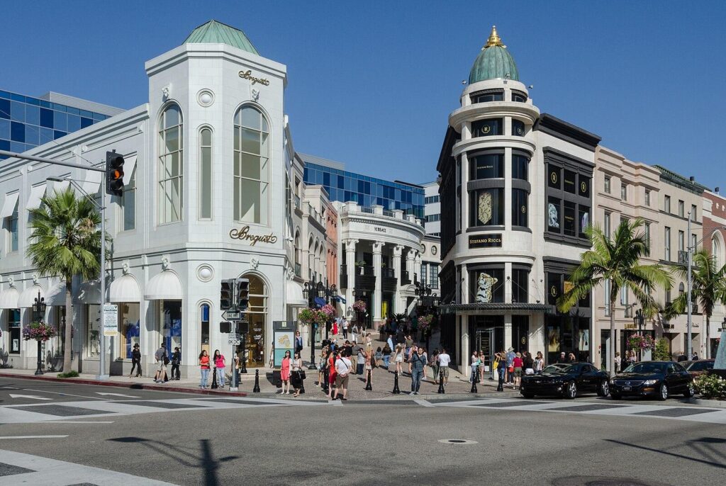 Buildings at North Rodeo Drive, Beverly Hills, West view 20110806 1