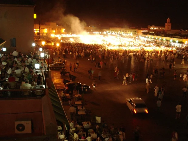 Marrakesh, Morocco, Jemaa El-fnaa Market Djama Elfna square by night (2845838172)