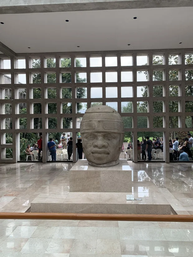 Cabeza olmeca en el Museo de antropologia de Xalapa