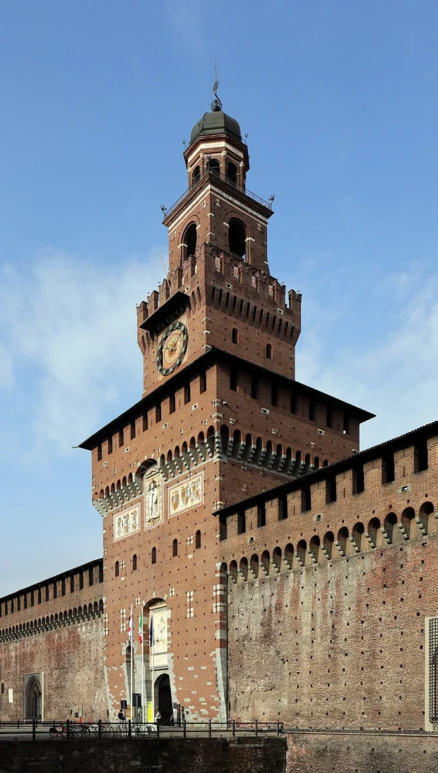 Milan, Italy, Sforza Castle Castello Sforzesco (Milan) - The main entrance heading west