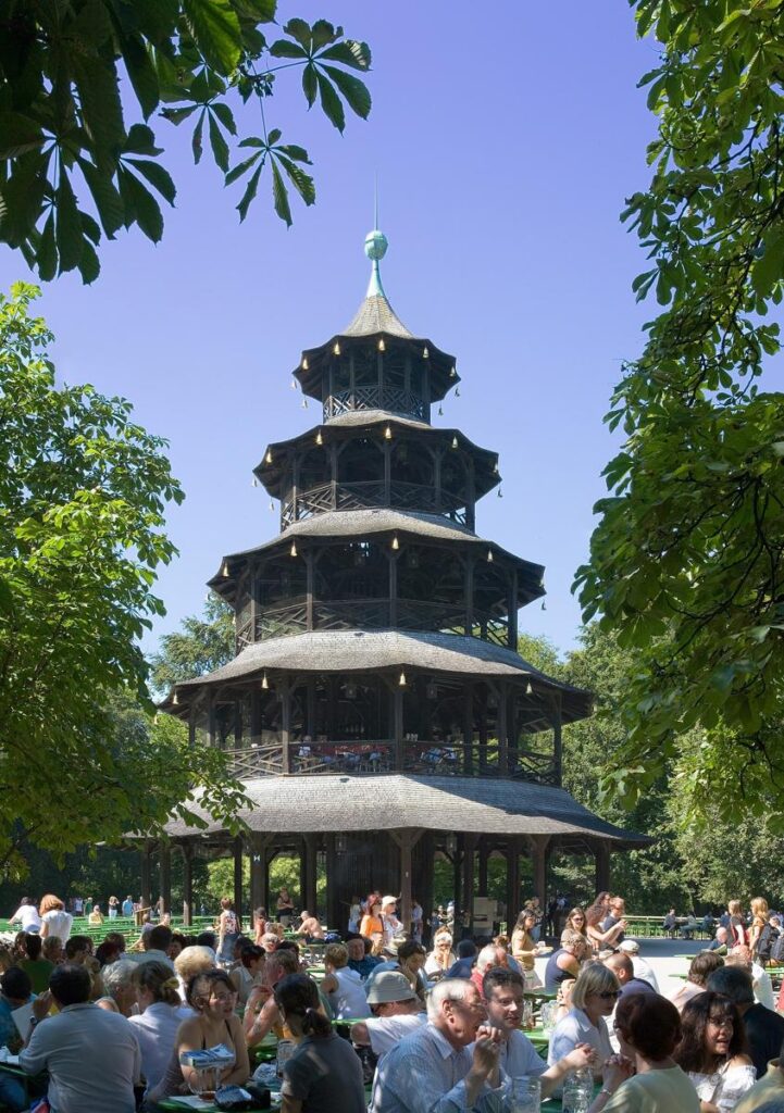 Munich English Gardens - Chinese Tower Beer Garden - August 2006