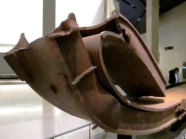 New York, United States, 9/11 Museum Artifacts 2016 9-11 Museum broken steel close-up