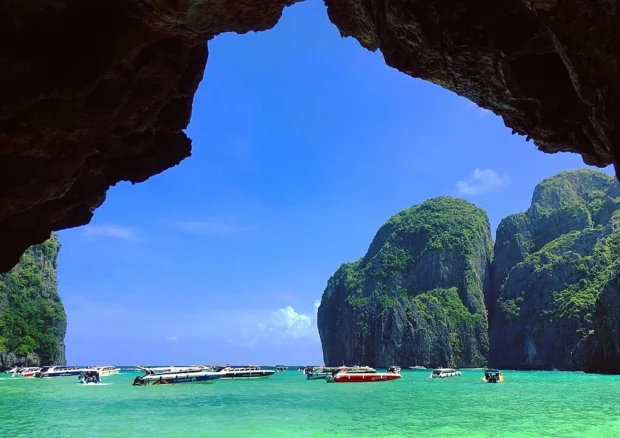 Phuket Island, Phuket, Thailand, Maya Bay Phi Phi A View from Maya Bay, Phi Phi Le