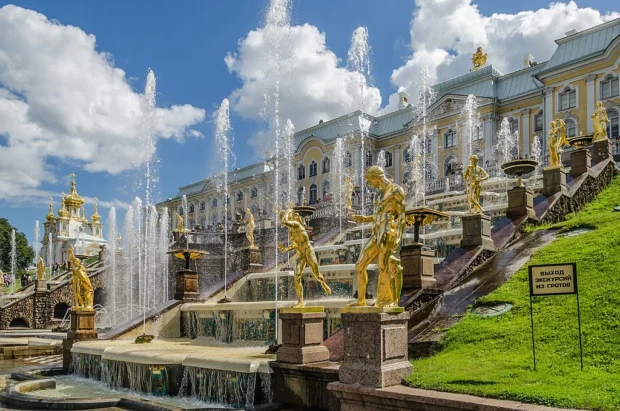 Saint Petersburg, Russia, Peterhof Palace Grand Cascade of Peterhof 01