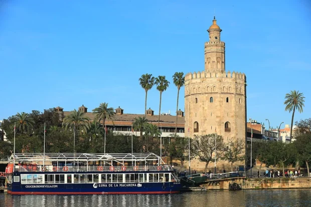 Seville, Spain, Torre del Oro Sevilla - Torre del Oro and river Guadalquivir - 2