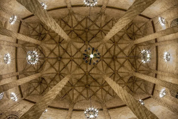 Valencia, Spain, Lonja De La Seda Ceiling Lonja Techo Fisheye