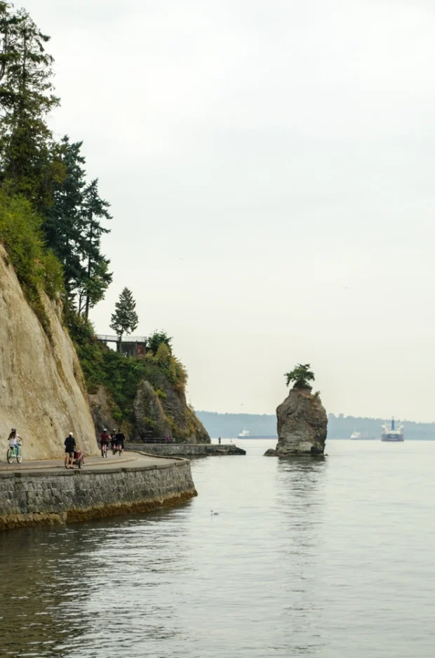 Vancouver, Canada, Stanley Park Seawall Siwash Rock and the Seawall at Stanley Park